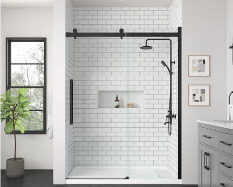 Walk-in tile shower bathroom remodel — Austin